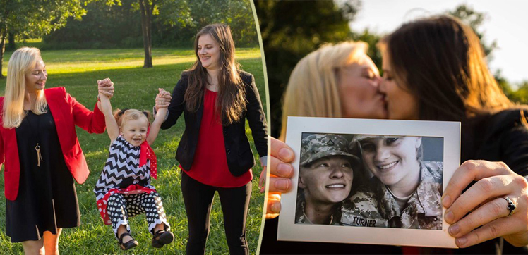 "Ci siamo conosciute nell'esercito e ora siamo una famiglia fantastica": la storia d'amore di due militari