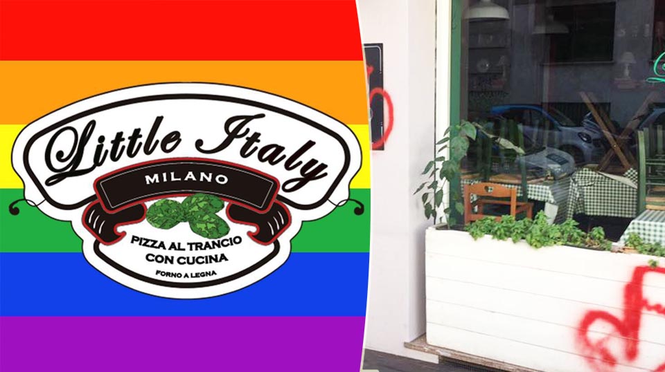 Milano, attacco omofobo alla pizzeria LGBT Little Italy 