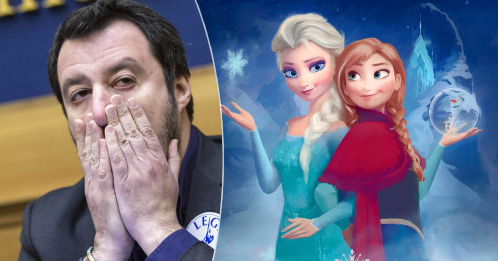 salvini, elsa, frozen, lesbica