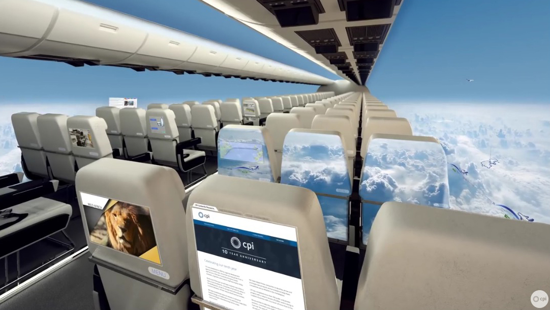 Gli aerei senza finestrini trasformeranno il volo in un'esperienza indimenticabile...