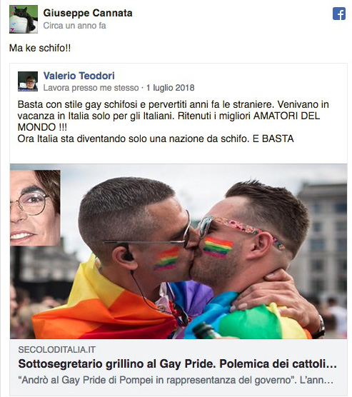 Giuseppe Cannata omofobo