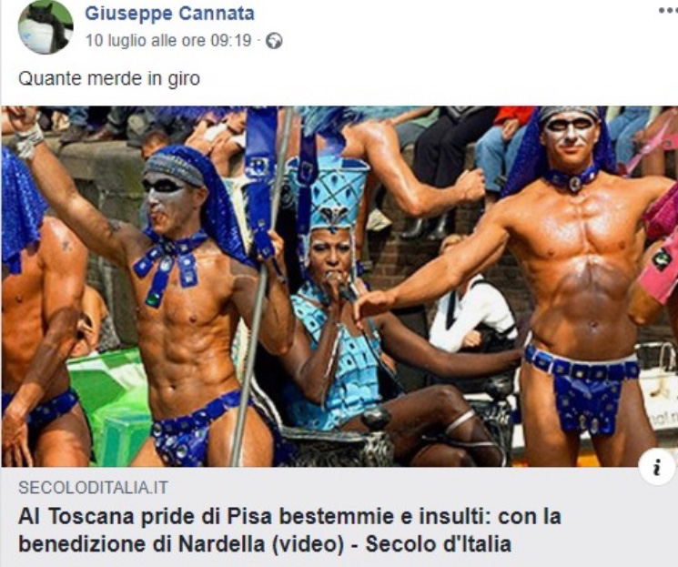 Giuseppe Cannata omofobo
